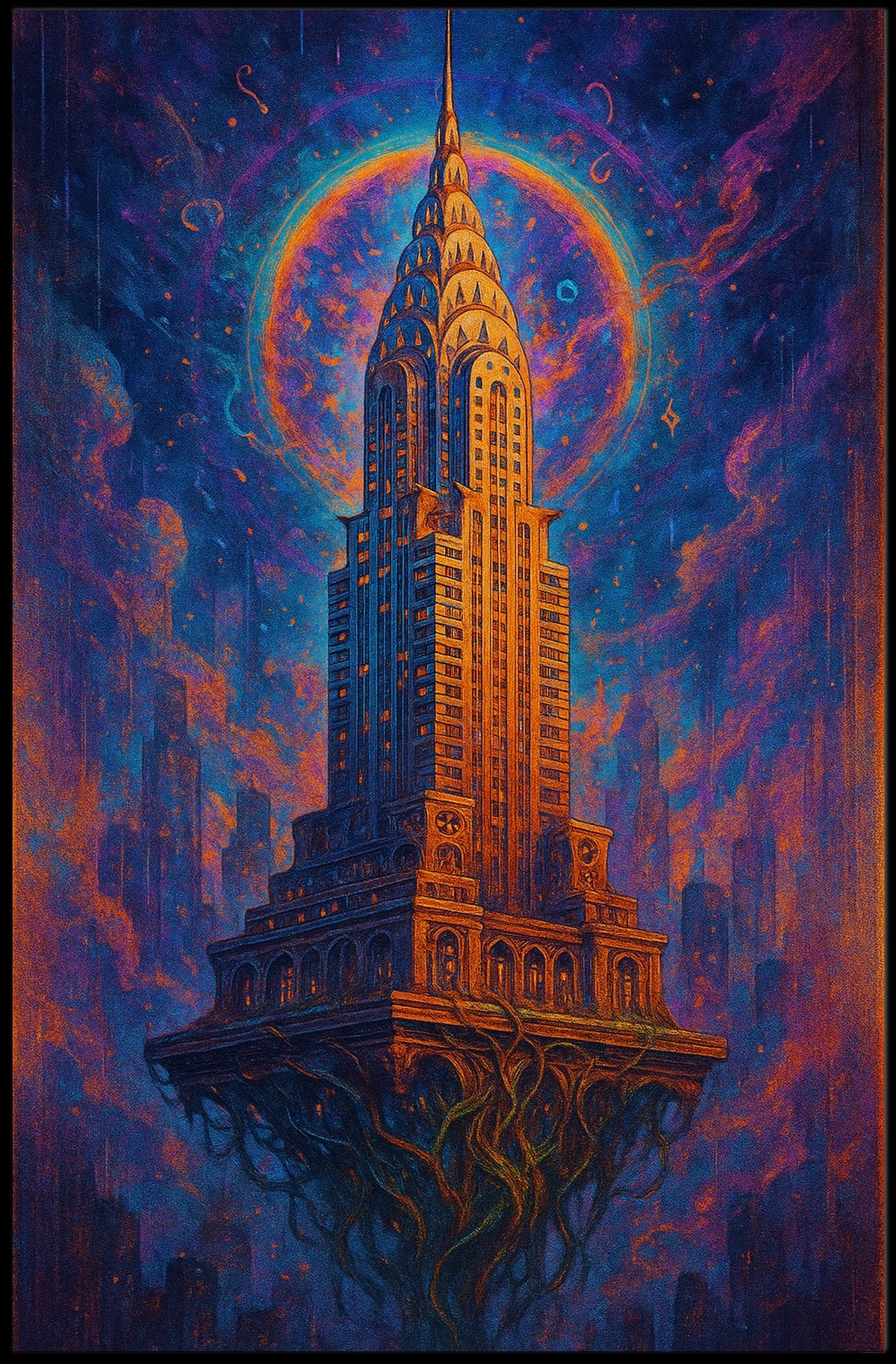 Surreal Skyscraper Dreamscape Poster