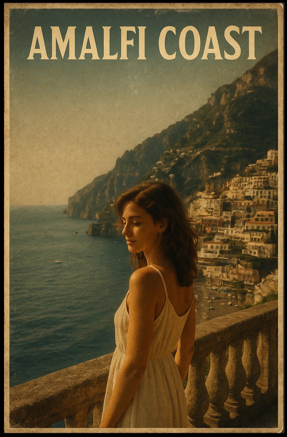 Amalfi Coast Dream Poster Wall Art for Coastal Decor