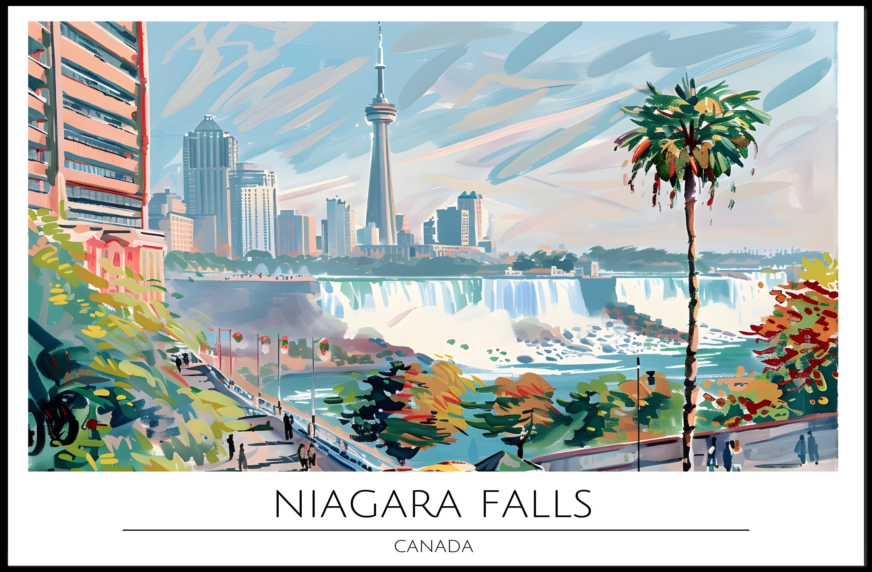 Vibrant View of Niagara Falls Poster PosterGoat