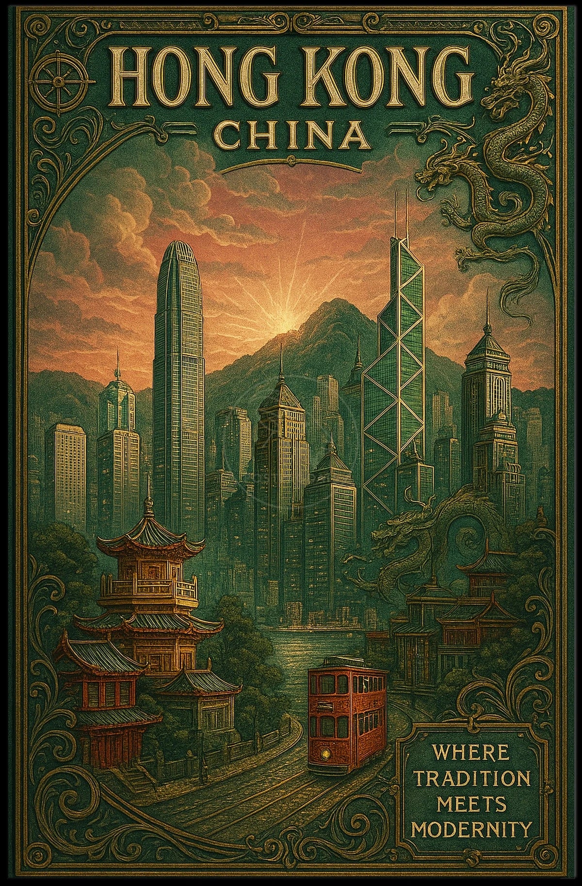Hong Kong's Charming Blend Urban or Cityscape Poster