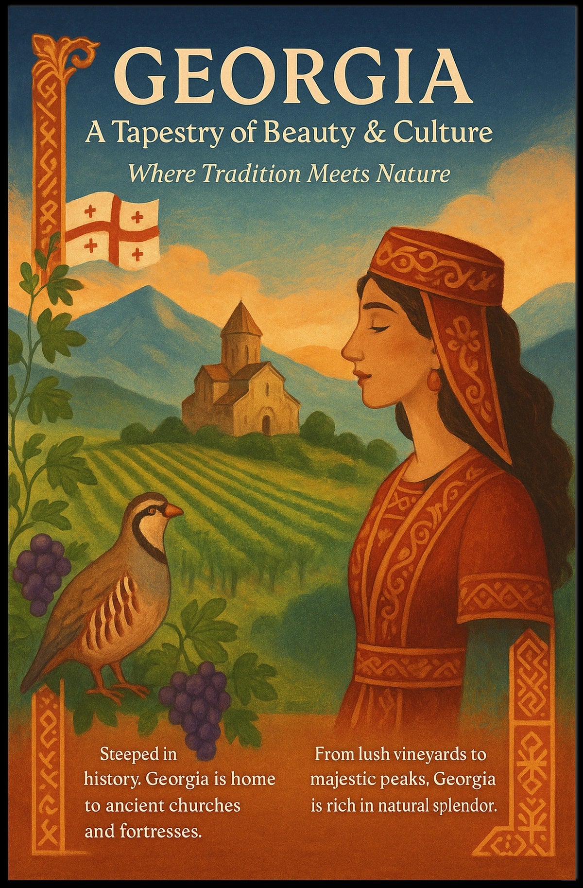 Georgia A Tapestry Of Beauty Culture Poster