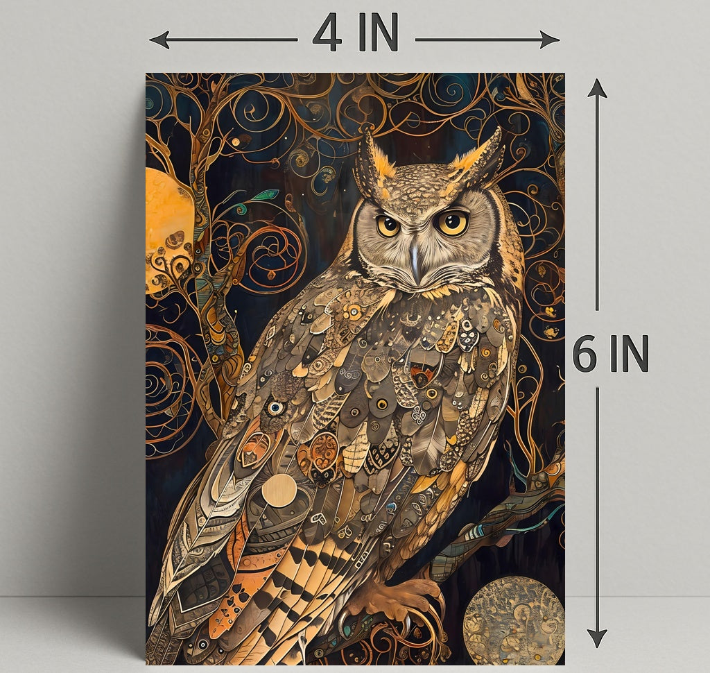 Intricate Owl Fantasy Surrealism Art Print Fantasy or Mythology Poster