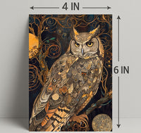 Intricate Owl Fantasy Surrealism Art Print Fantasy or Mythology Poster