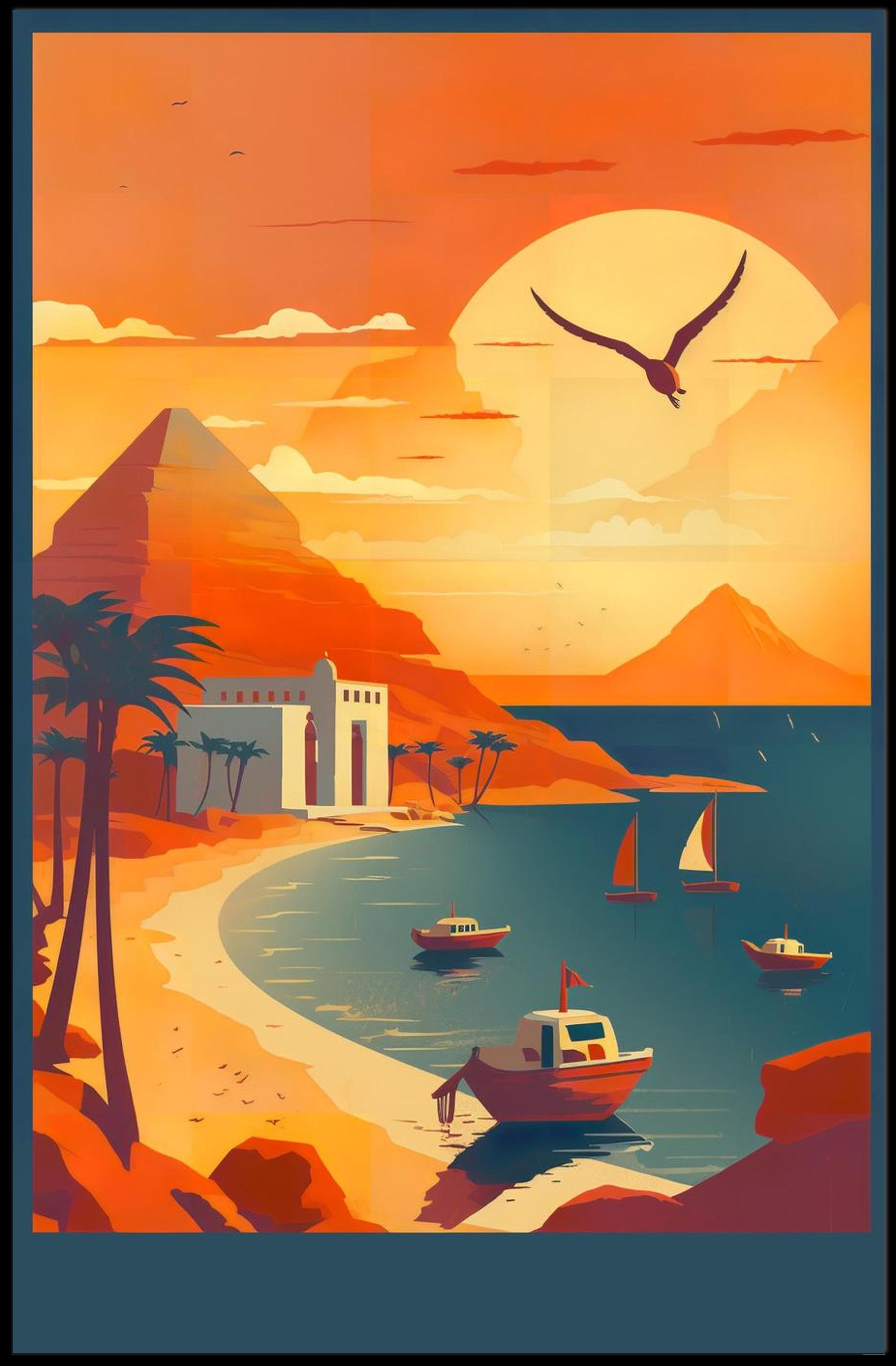 Sunset Over Serene Coastline Poster