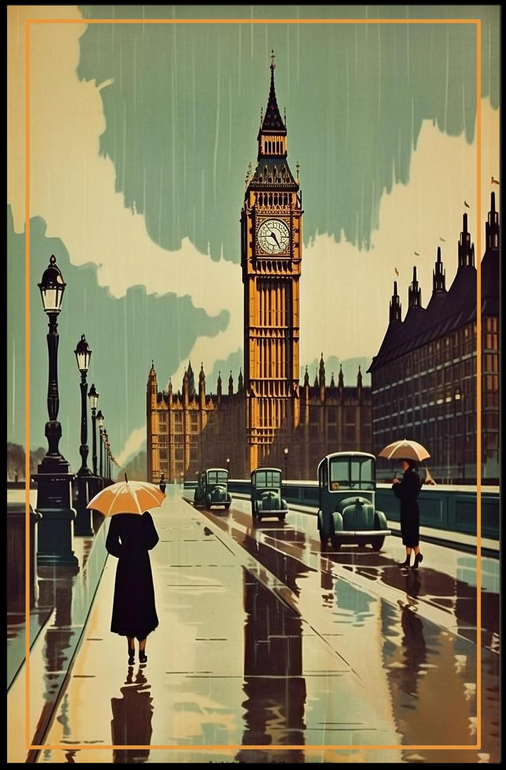 Rainy Day in London Poster