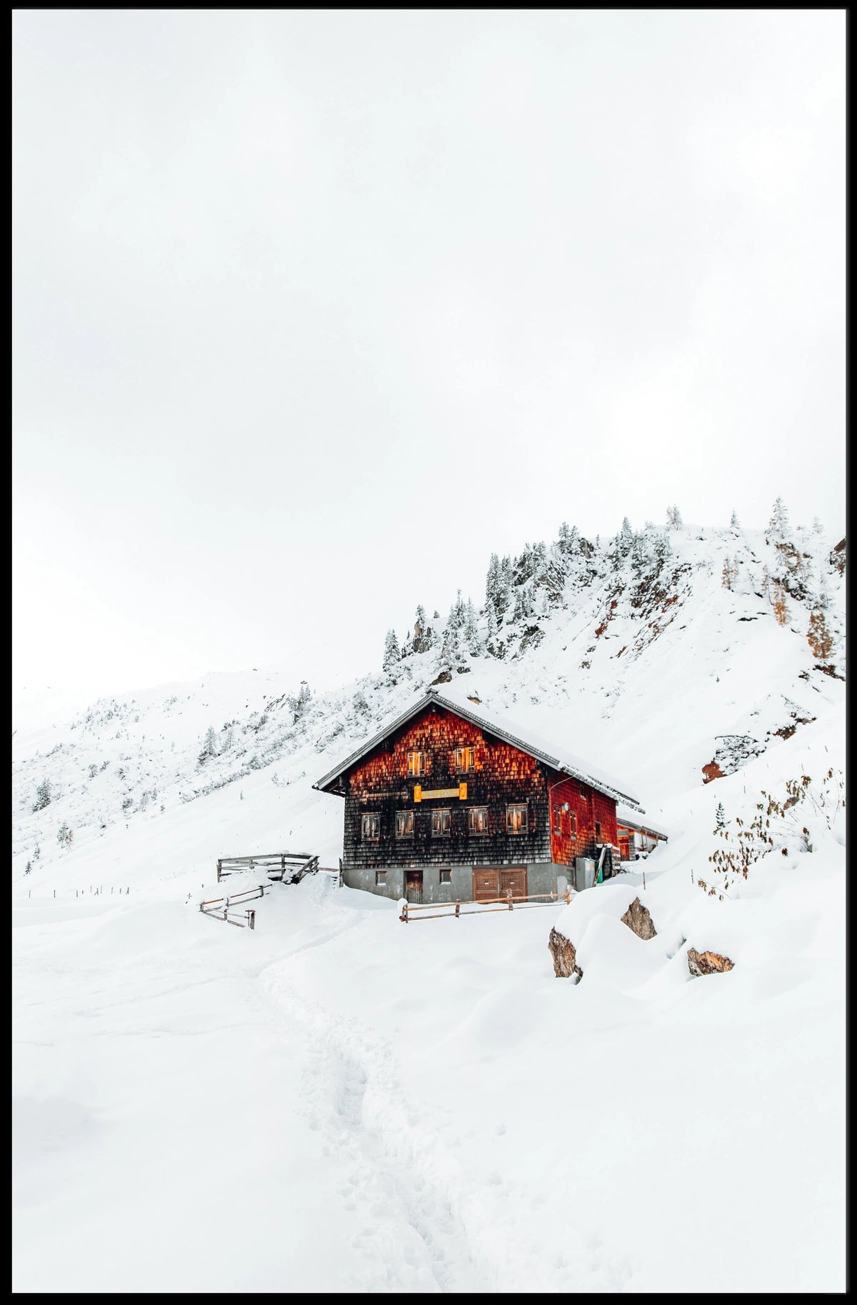 Cabin in Snowy Mountains National Park Poster