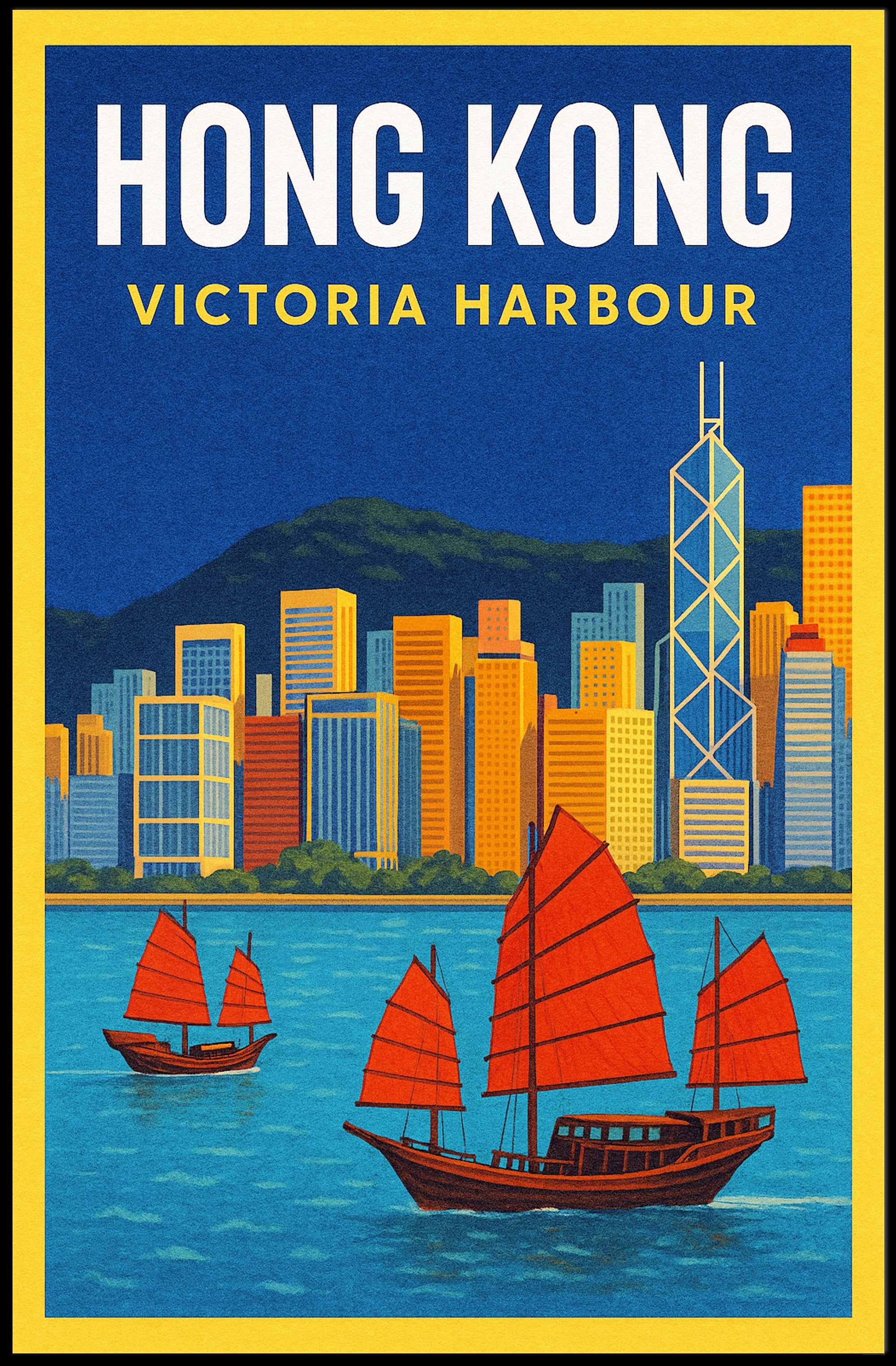 Hong Kong Victoria Harbour Poster PosterGoat