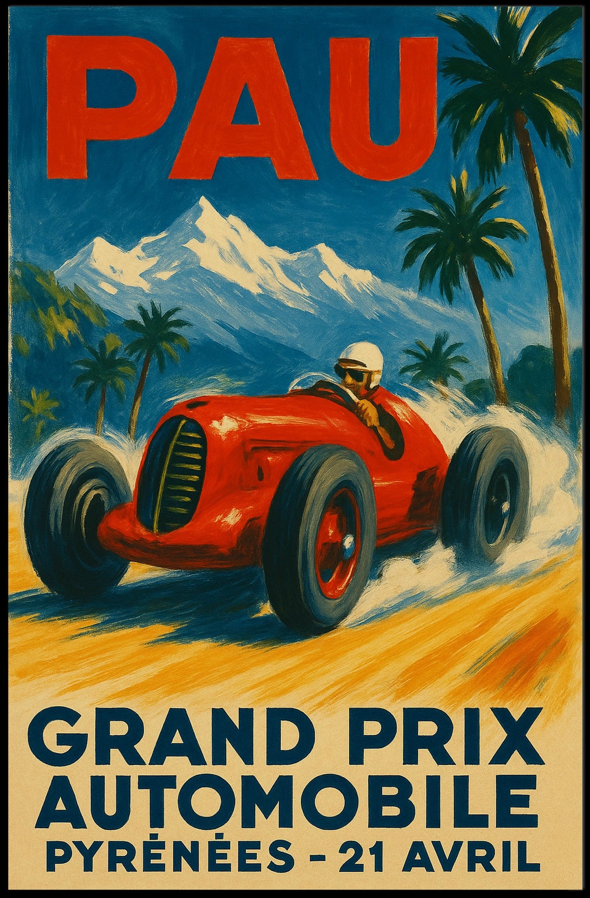 Grand Prix Automobile Pyrenees Poster