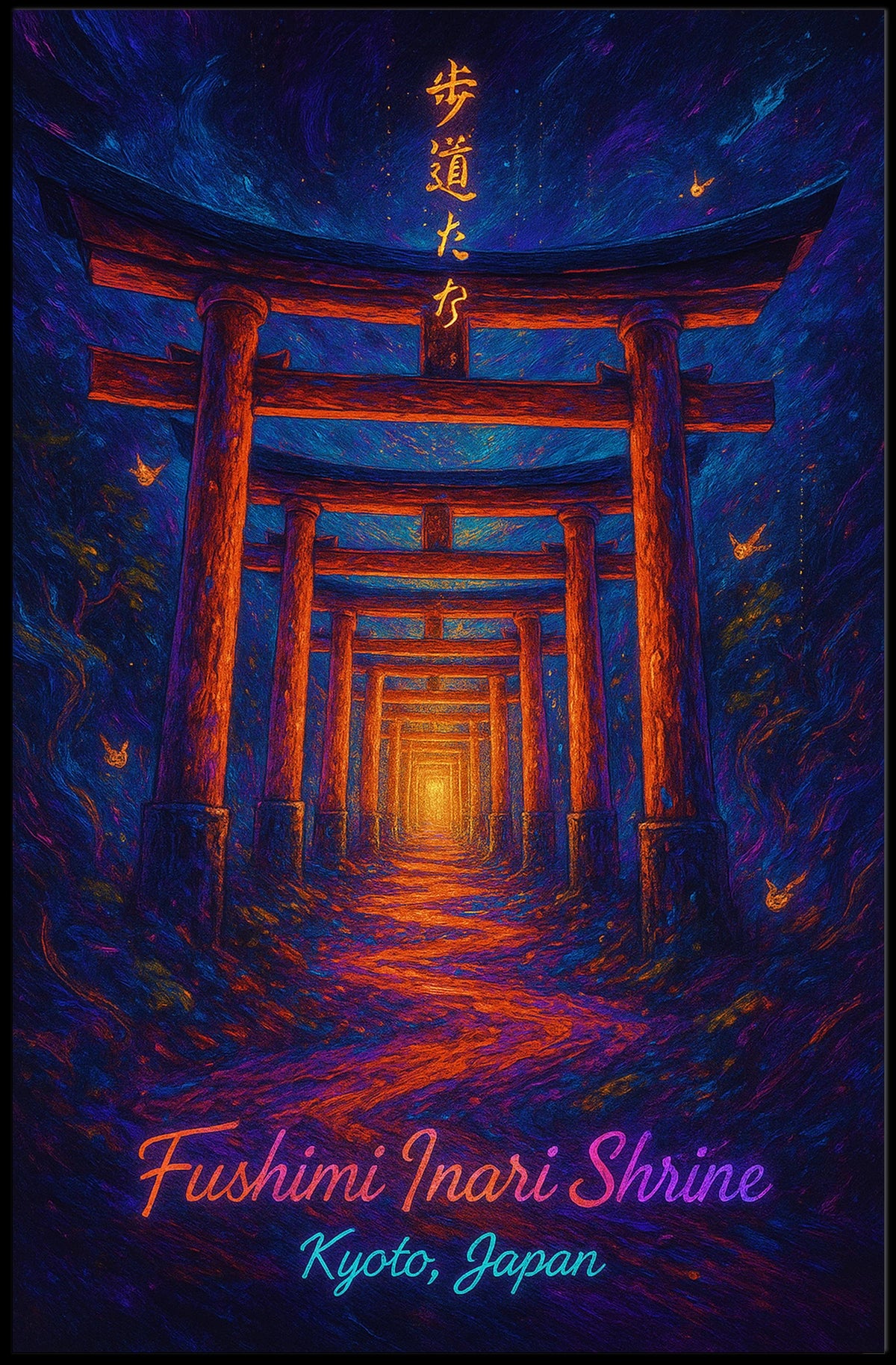 Fushimi Inari Shrine Kyoto Japan Torii Gates Poster