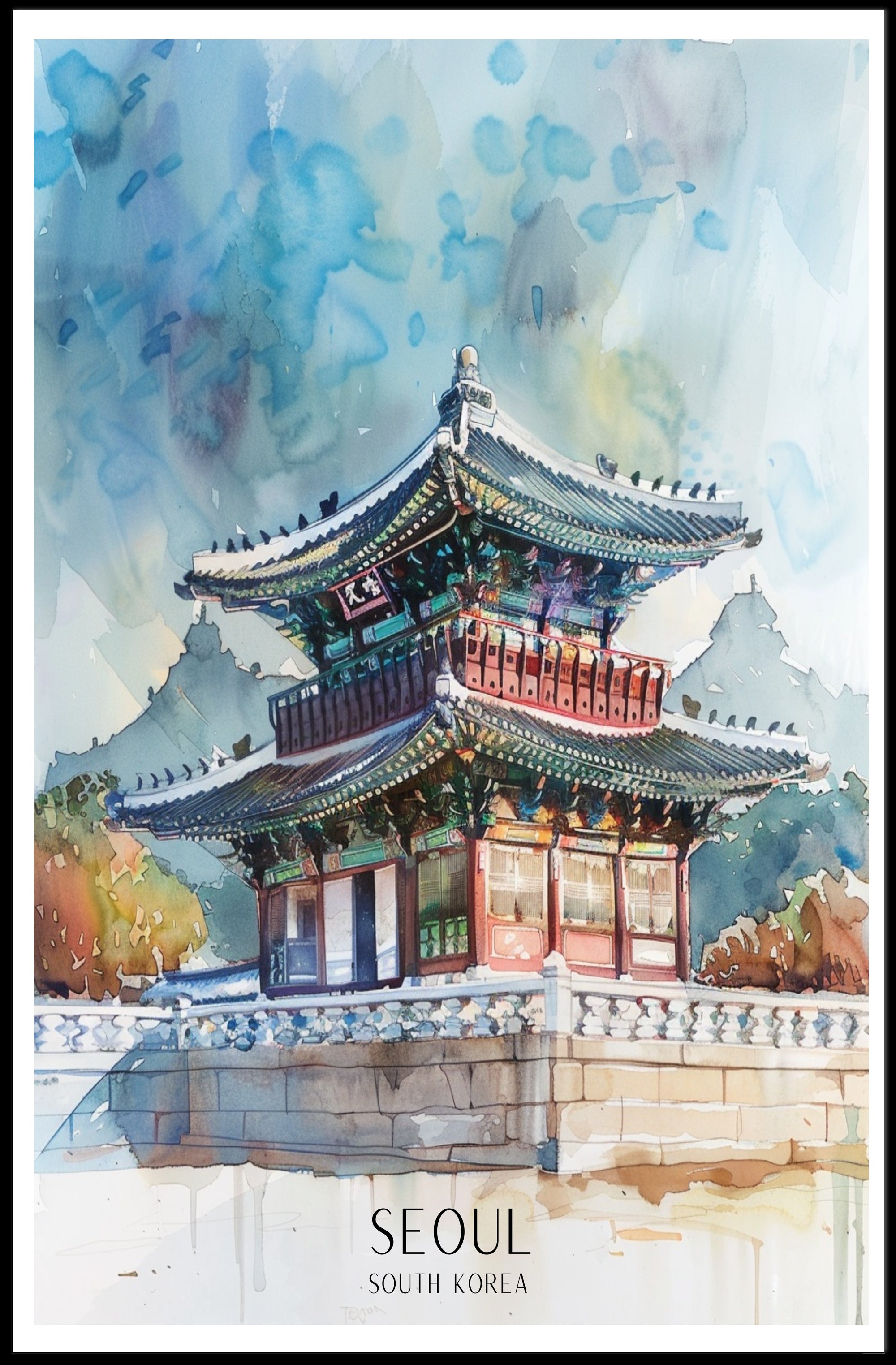 Traditional Korean Architecture Poster PosterGoat