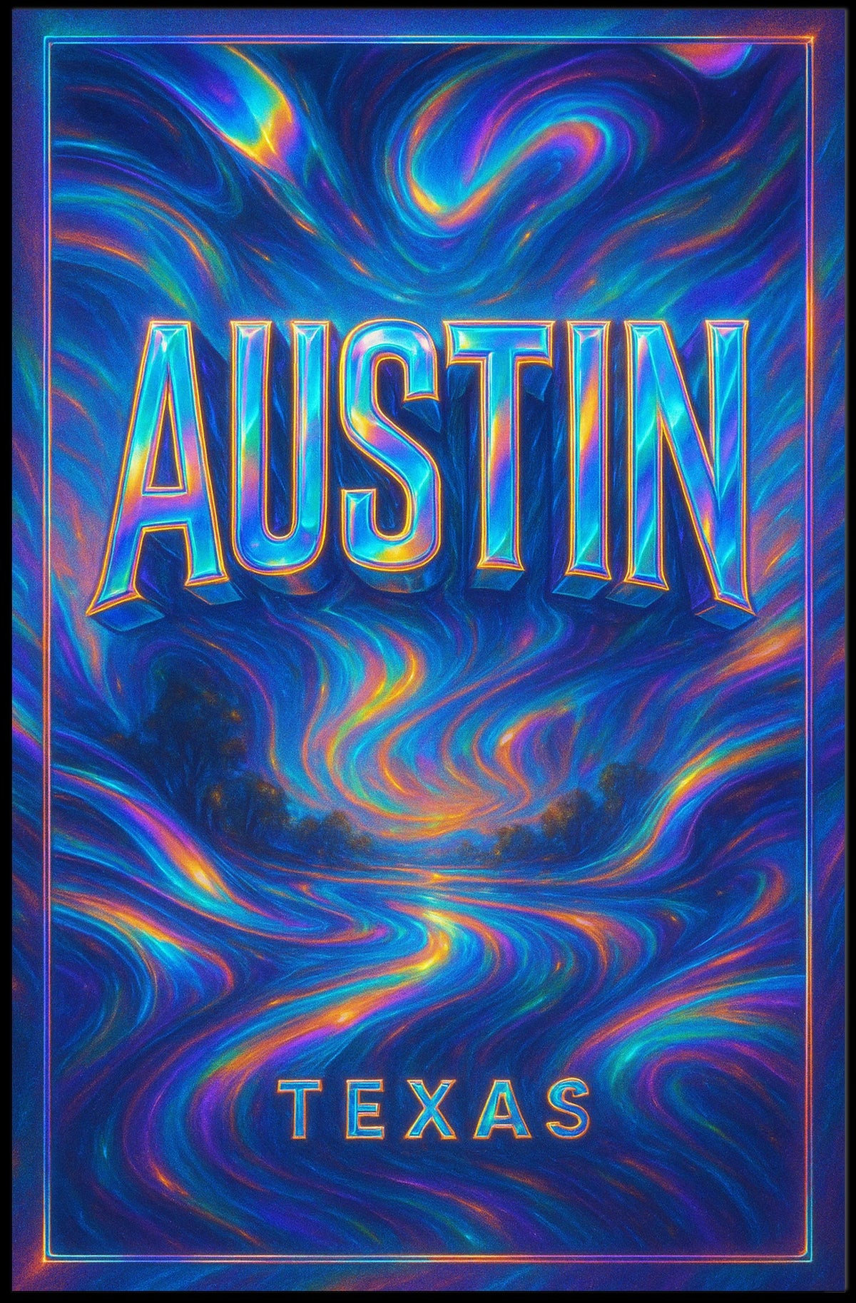 Austin, Texas A Vibrant Journey Poster