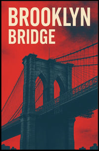 Brooklyn Bridge Urban Elegance: Modern Cityscape Poster