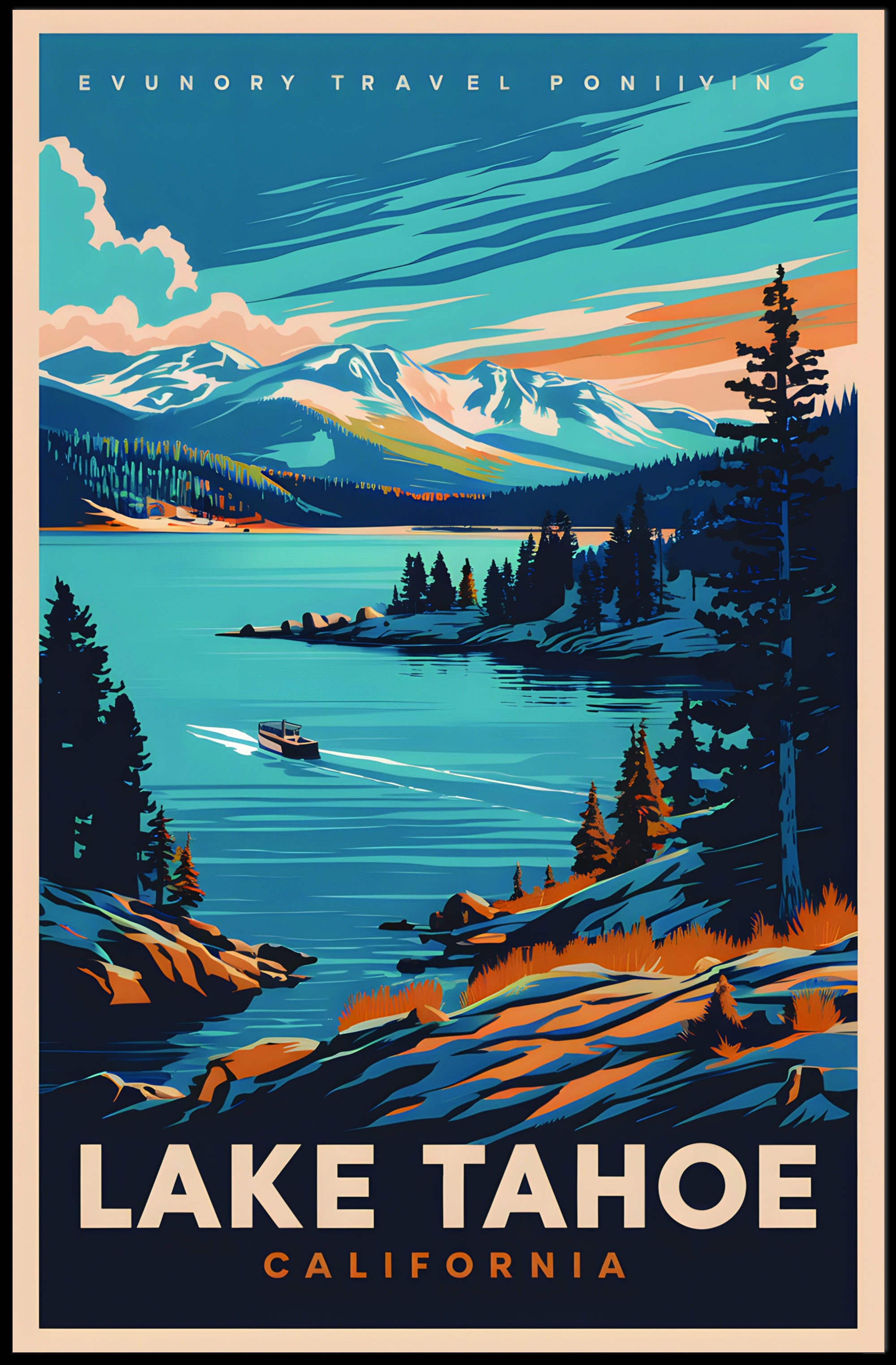 Lake Tahoe Travel Poster