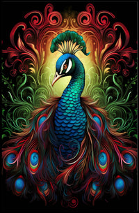 Majestic Peacock Art Poster