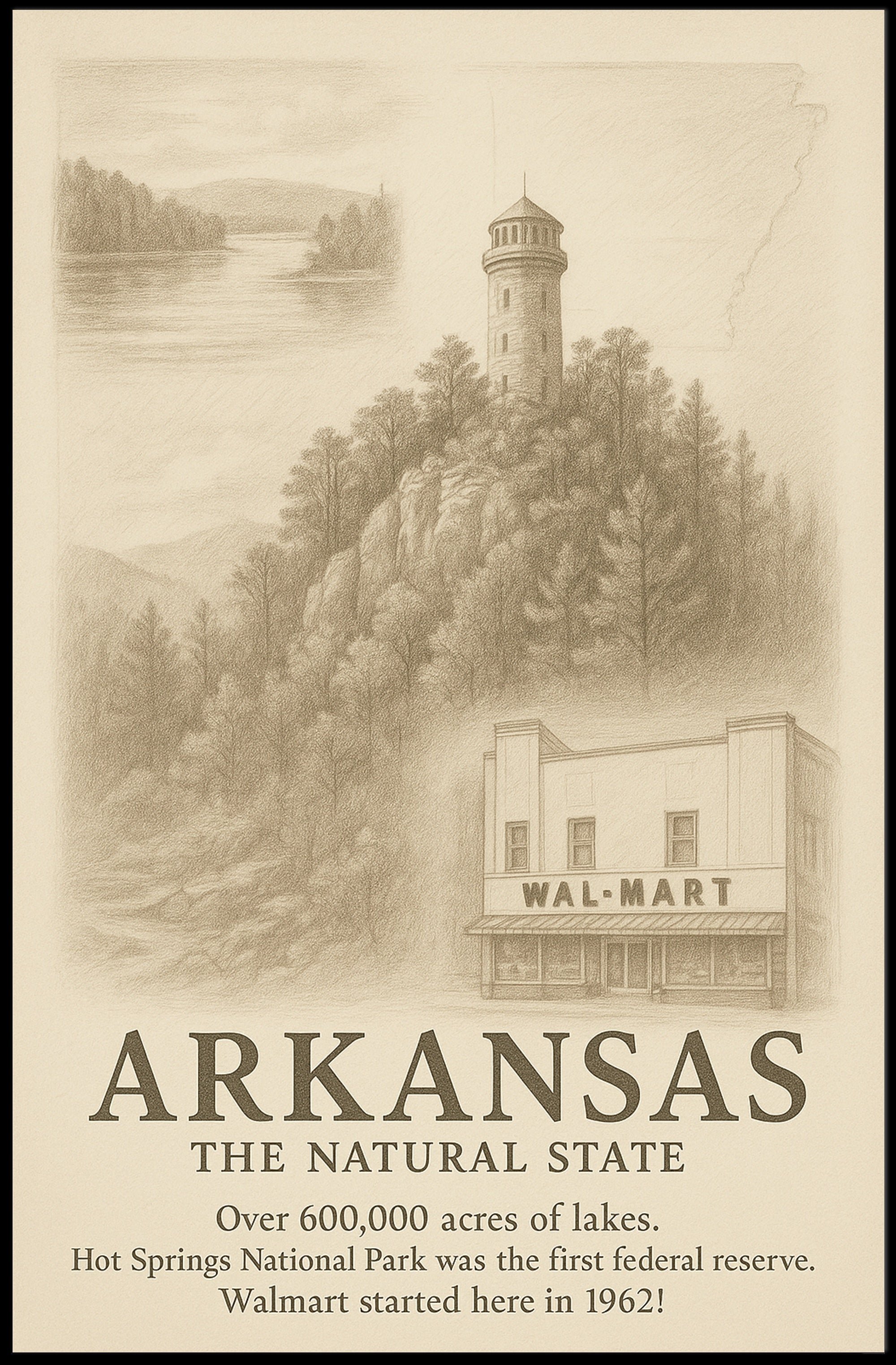 Arkansas The Natural State Poster