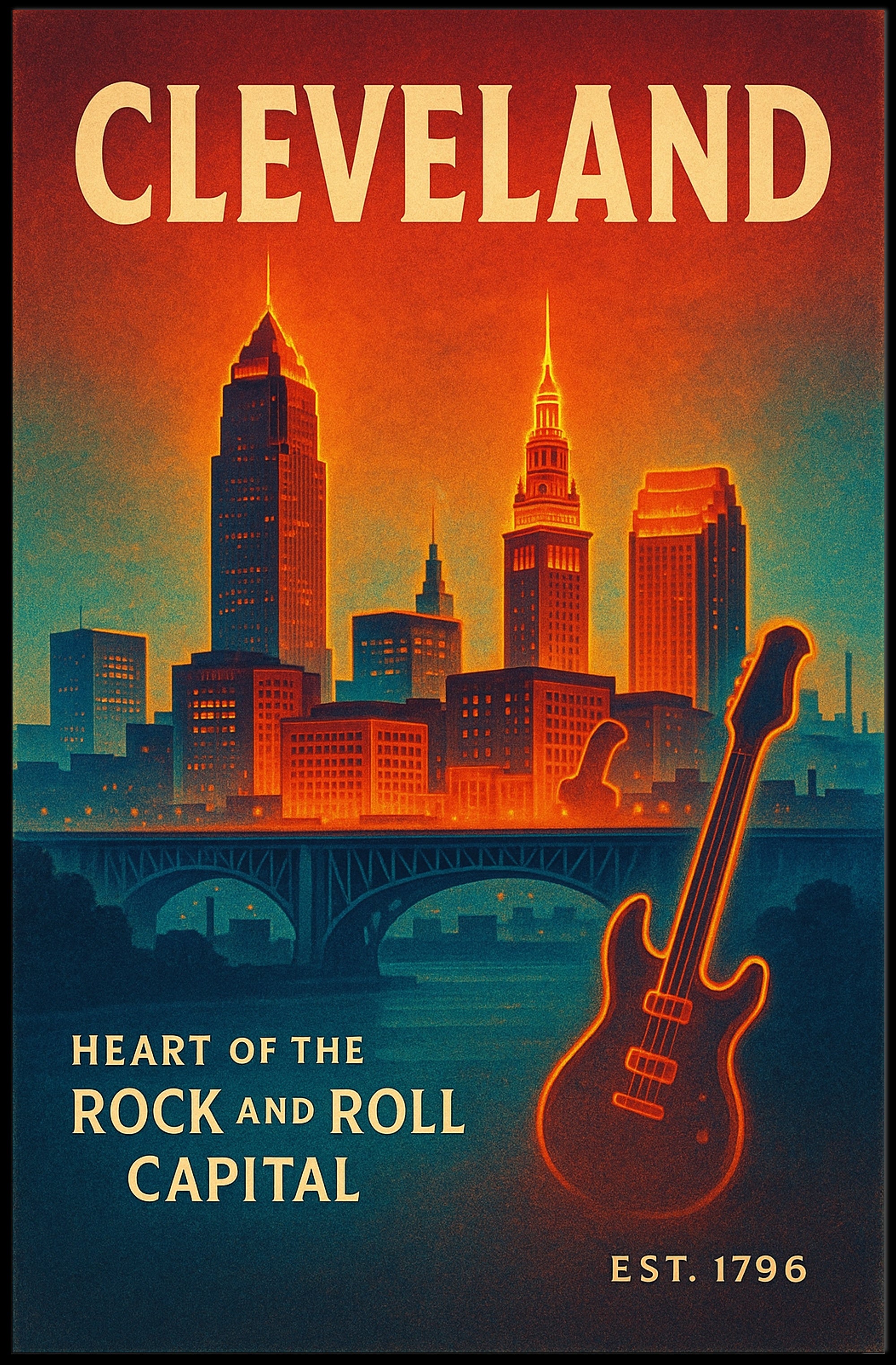 Cleveland Rock and Roll Capital Poster Art PosterGoat