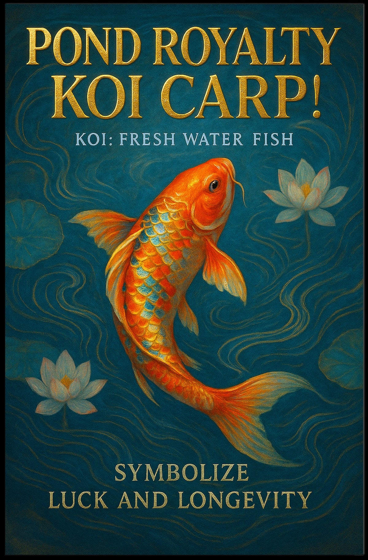 Pond Royalty Koi Carp Poster