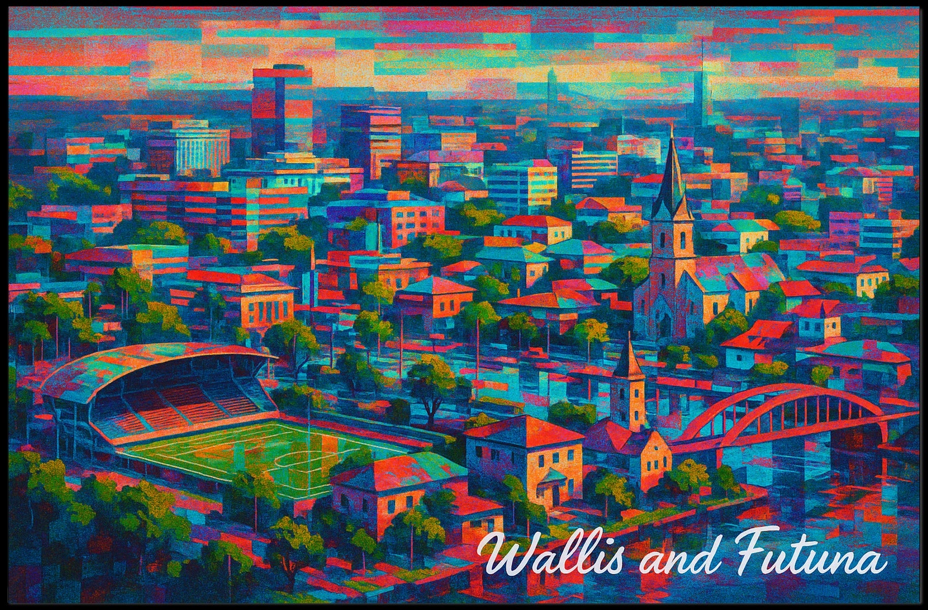 Wallis and Futuna Cityscape Poster