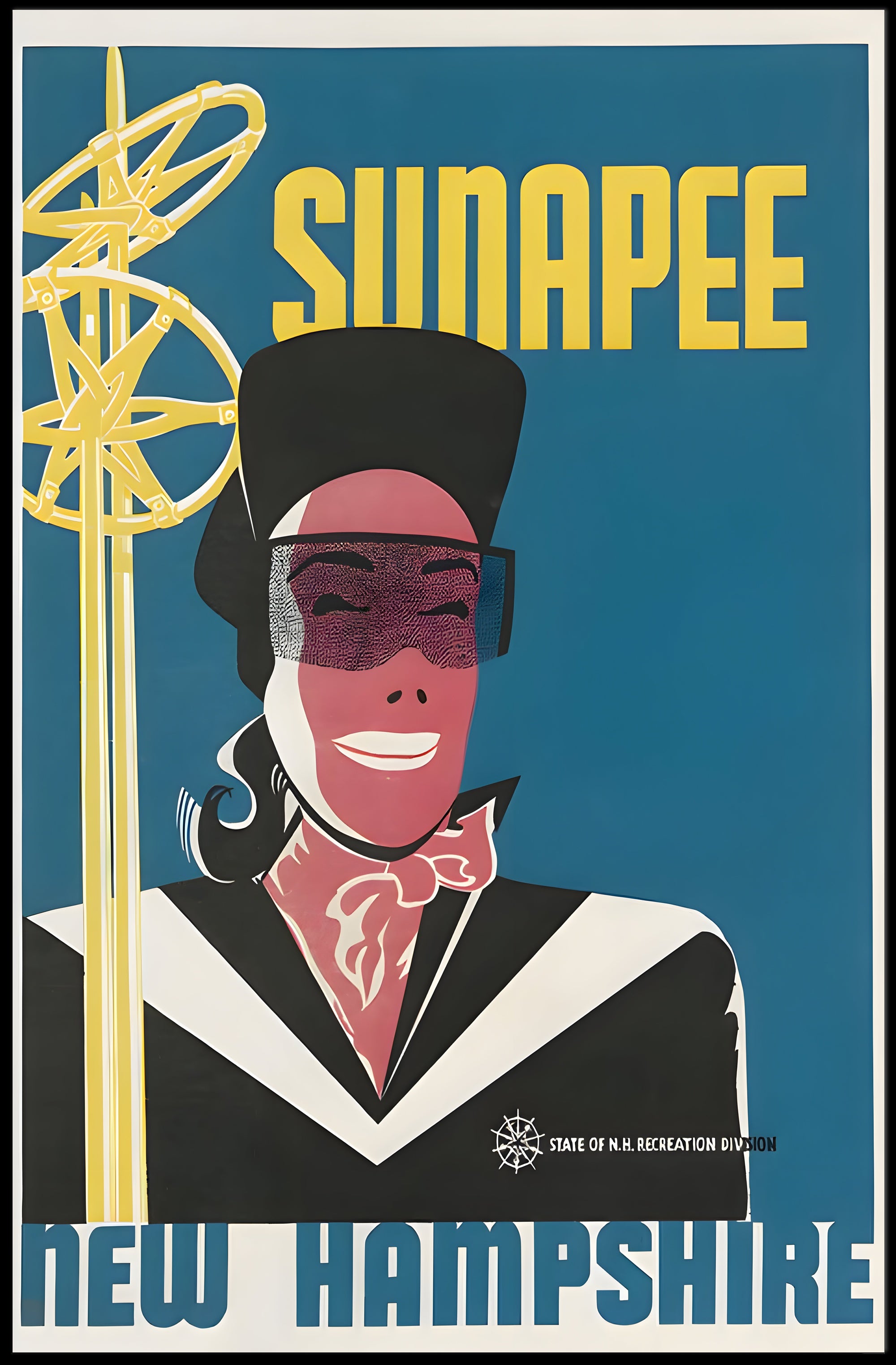 Vintage Sunapee Skiing Travel Poster PosterGoat