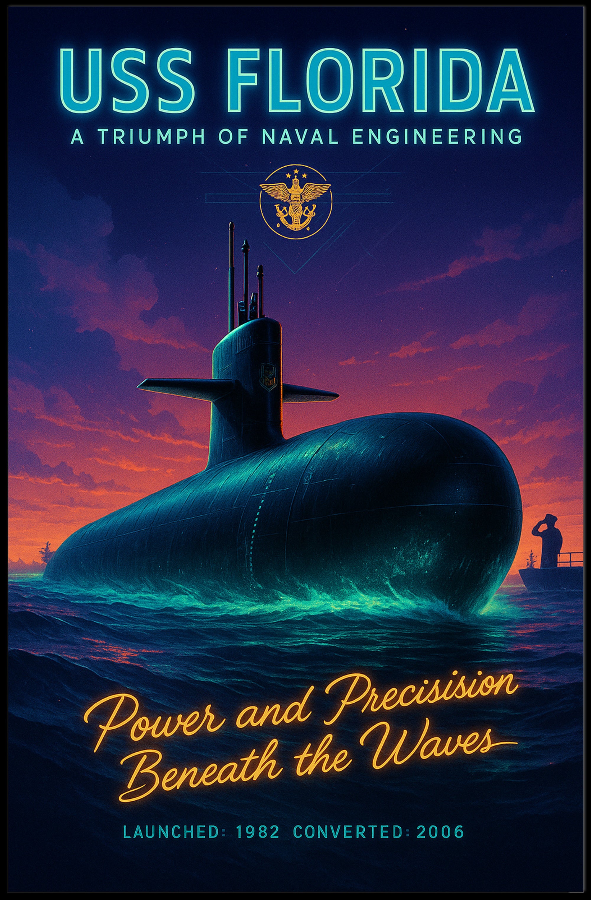 USS Florida – A Triumph of Naval Engineering Poster