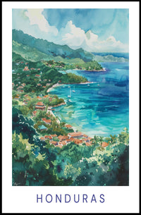Honduras Scenic Coastal Travel Poster PosterGoat