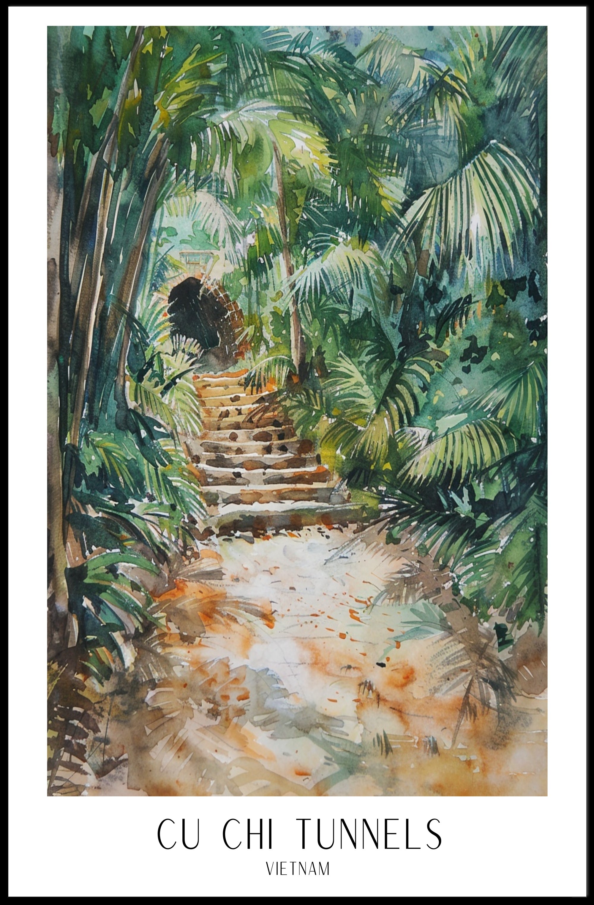 Cu Chi Tunnels Vietnam Travel Poster PosterGoat