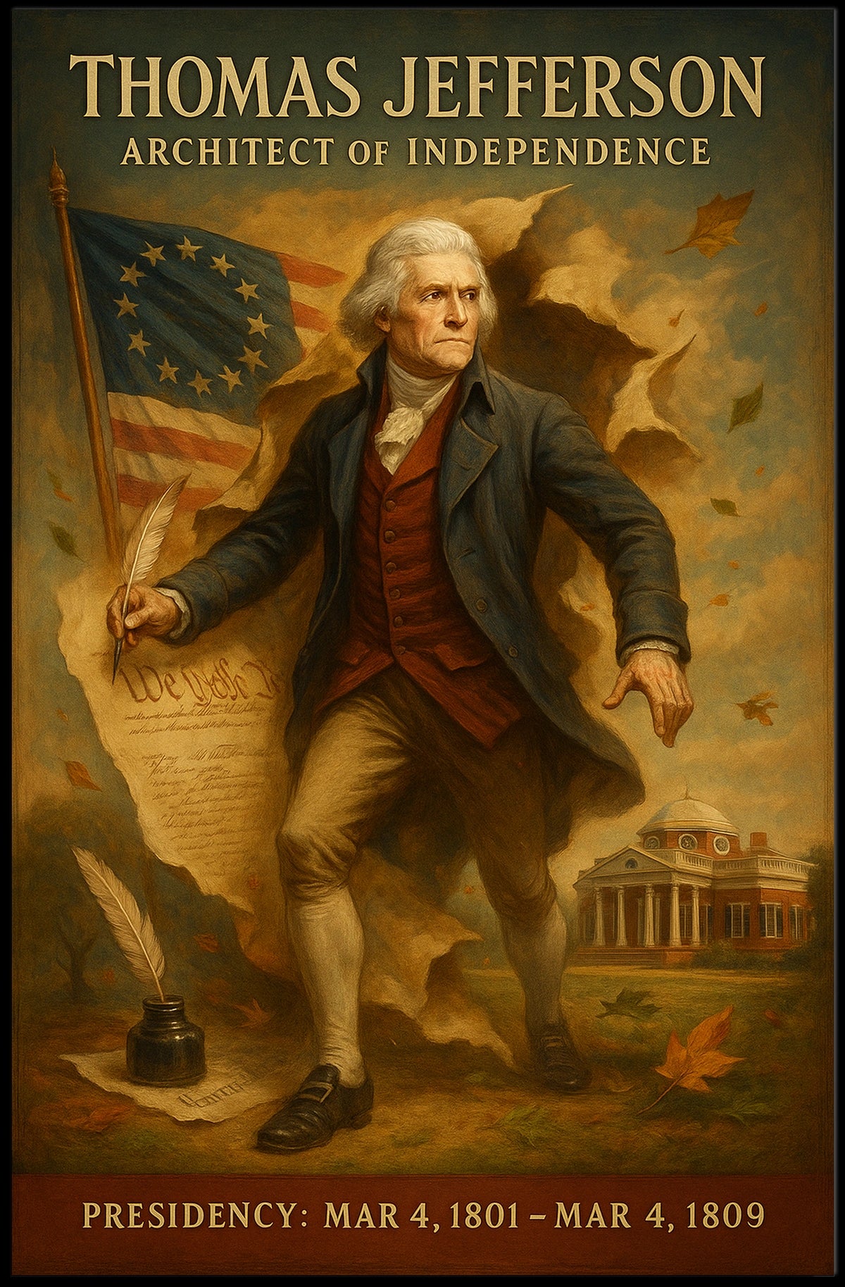 Thomas Jefferson Vintage Presidential Poster