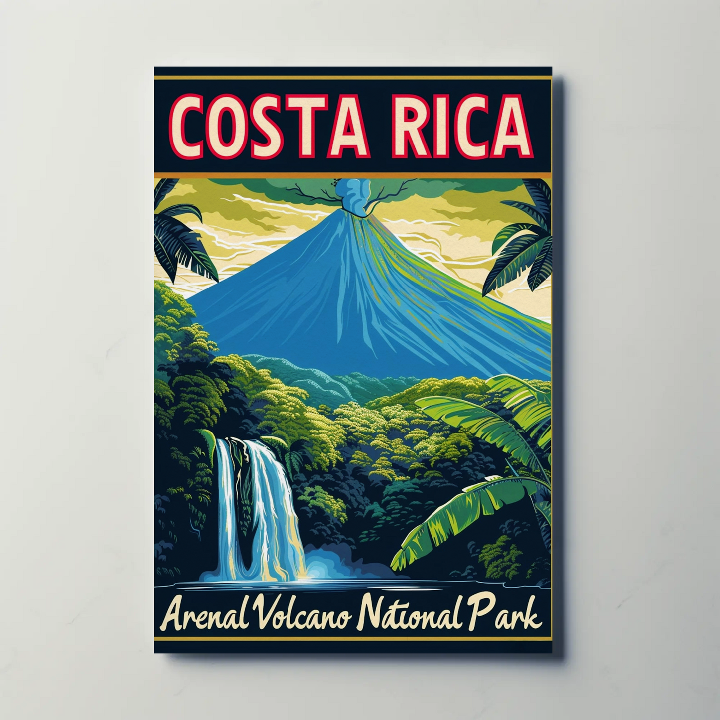 Costa Rica Arenal Volcano National Park Vintage Style Poster