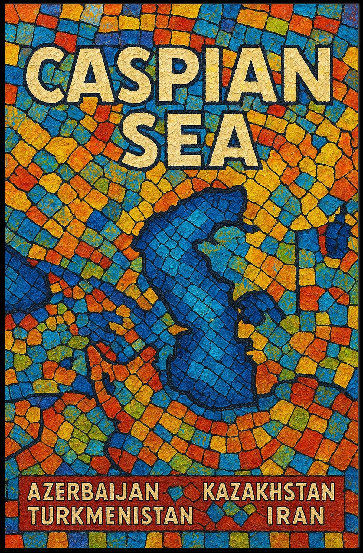 Caspian Sea Mosaic Poster