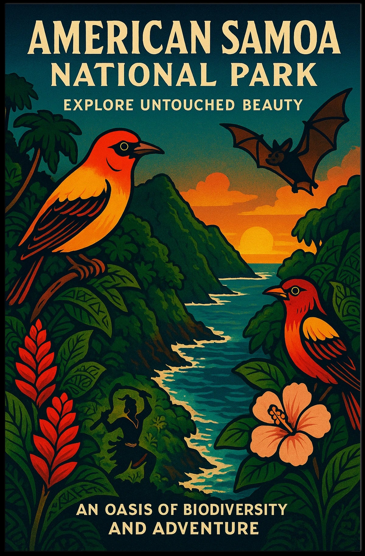 American Samoa's Splendor: Vibrant National Park Poster