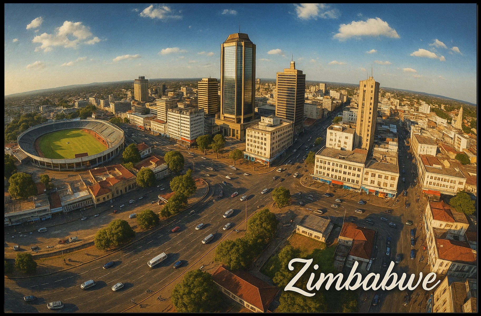 Zimbabwe Cityscape Poster