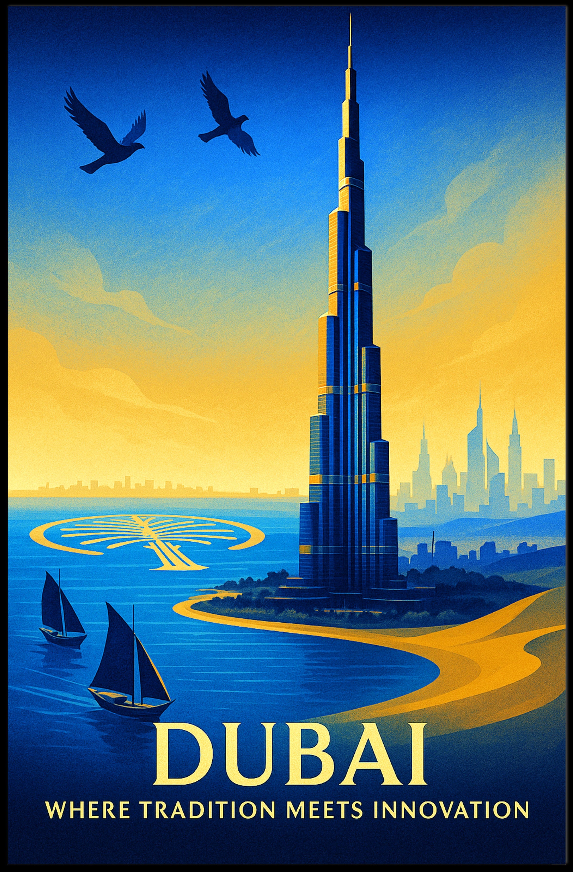Dubai Where Tradition Meets Innovation Poster PosterGoat