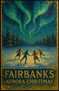 Fairbanks Aurora Christmas Poster