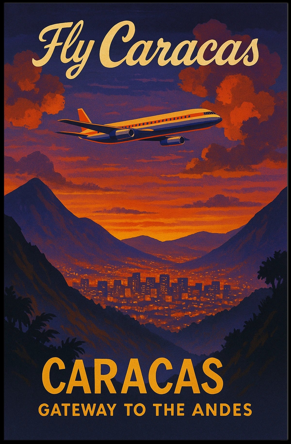Fly Caracas Gateway to the Andes Poster