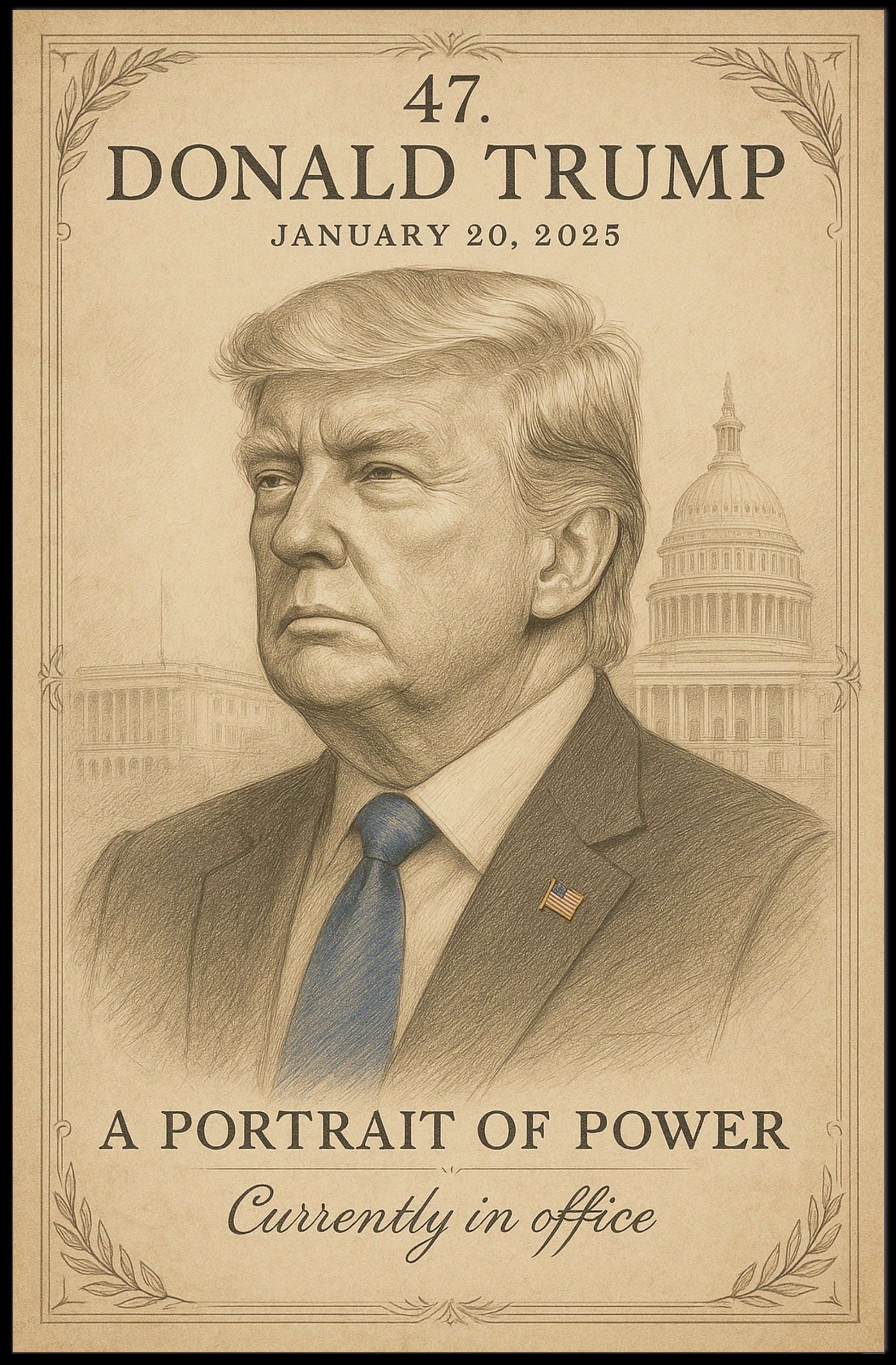 Donald Trump 47th President Poster PosterGoat