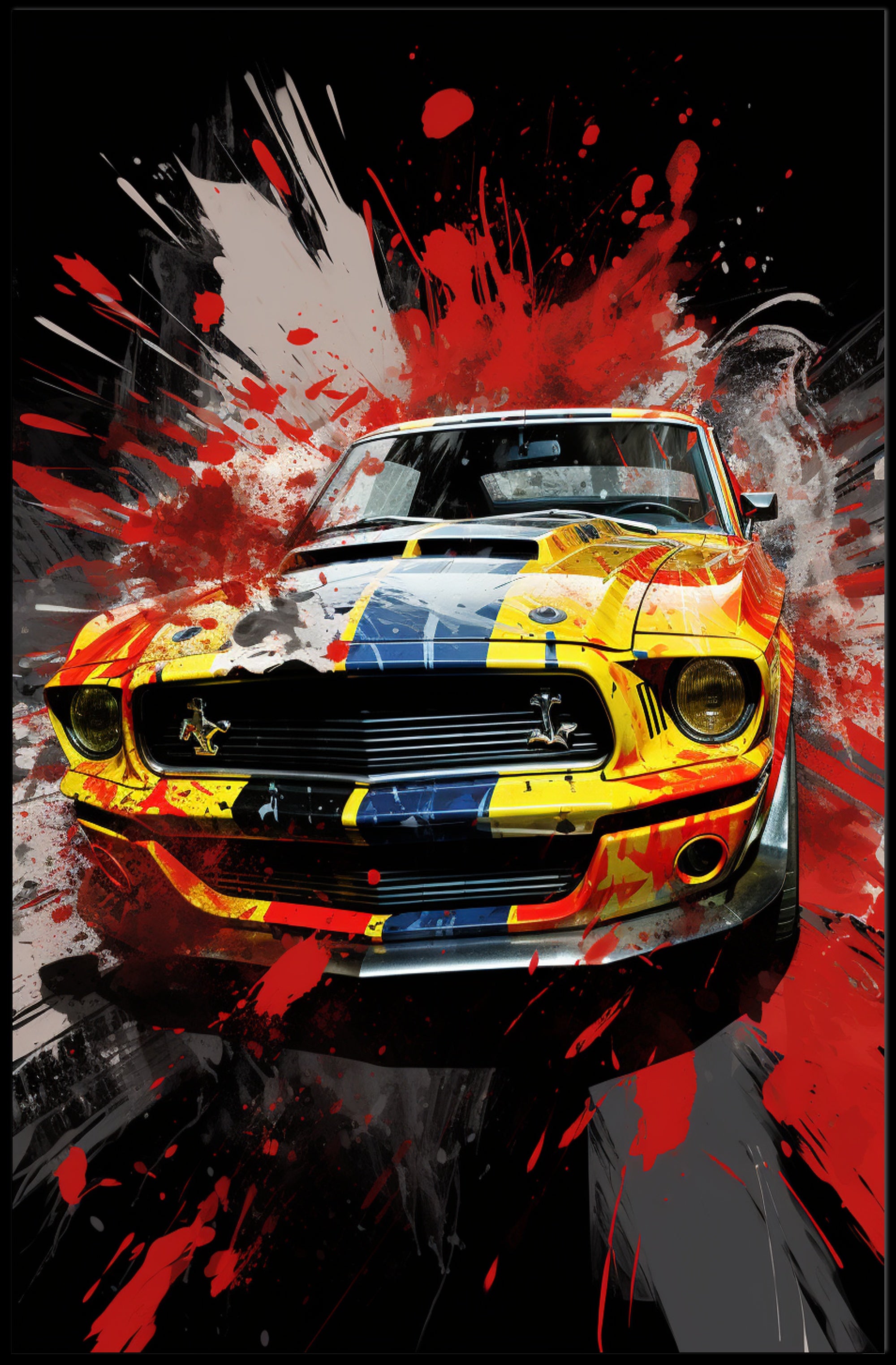 Colorful Automotive Explosion Poster PosterGoat