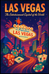 Las Vegas Poster Entertainment Capital Wall Art for Fans