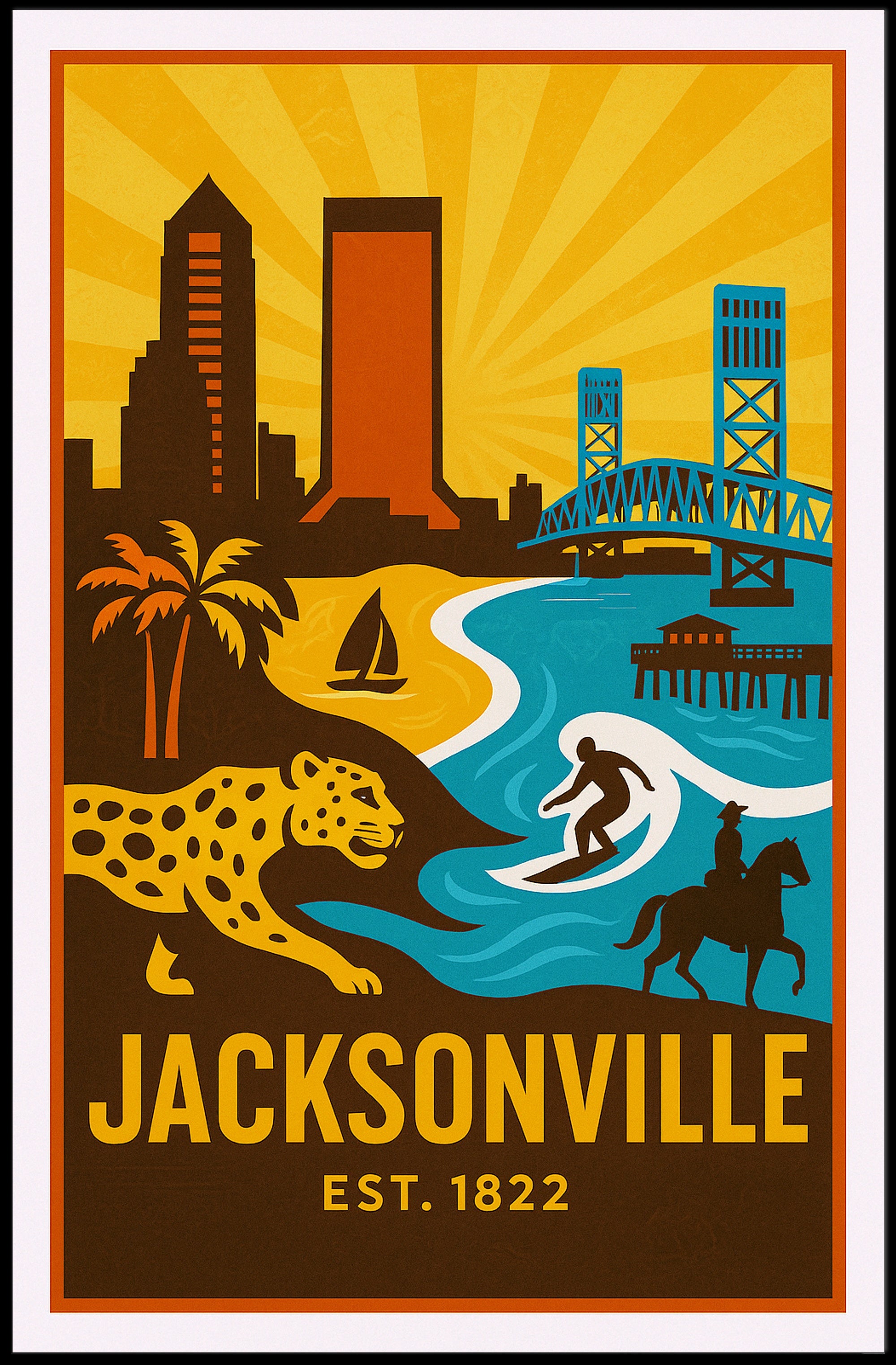 Jacksonville Established 1822 Poster PosterGoat