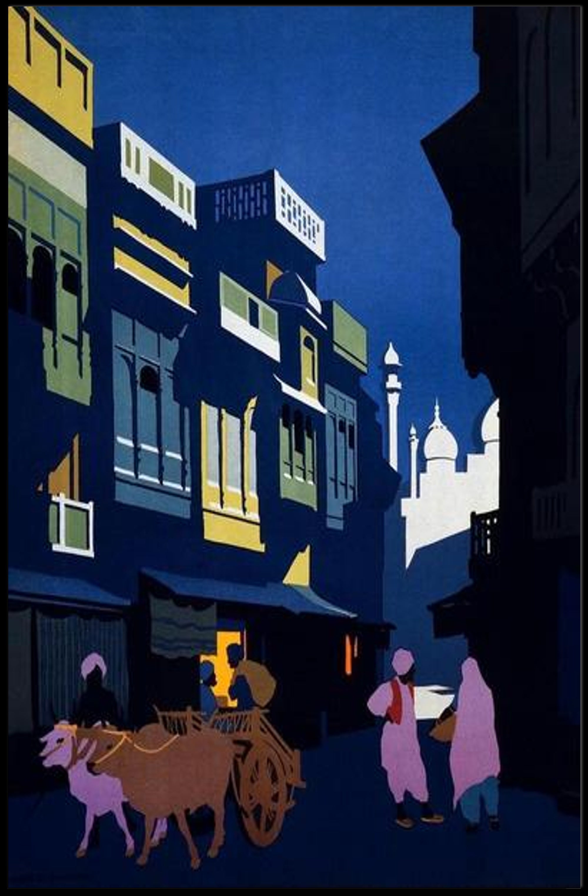 Night Market Scene Poster PosterGoat