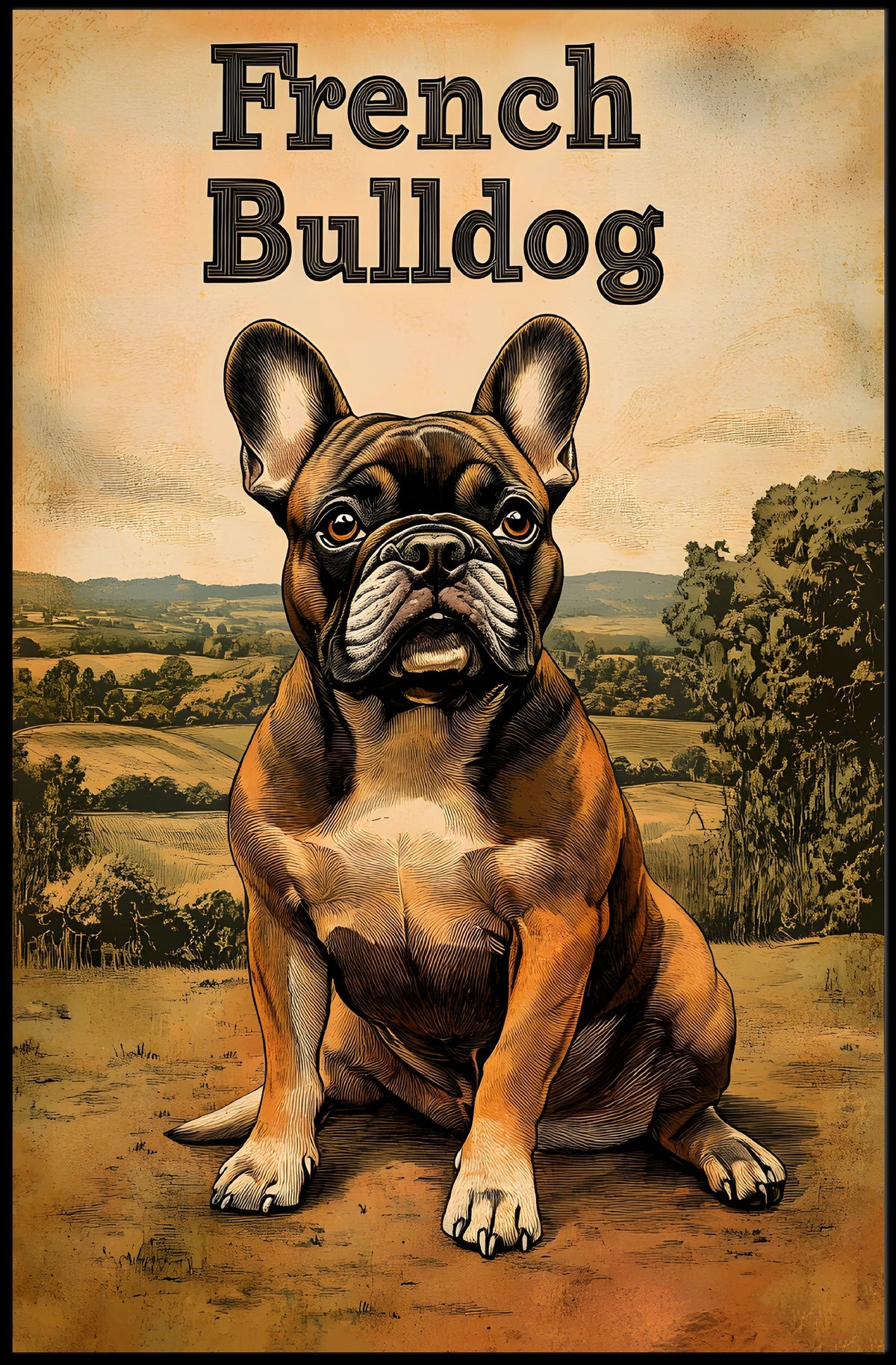 French Bulldog Portrait Poster