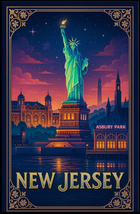 New Jersey Iconic Landmarks Poster