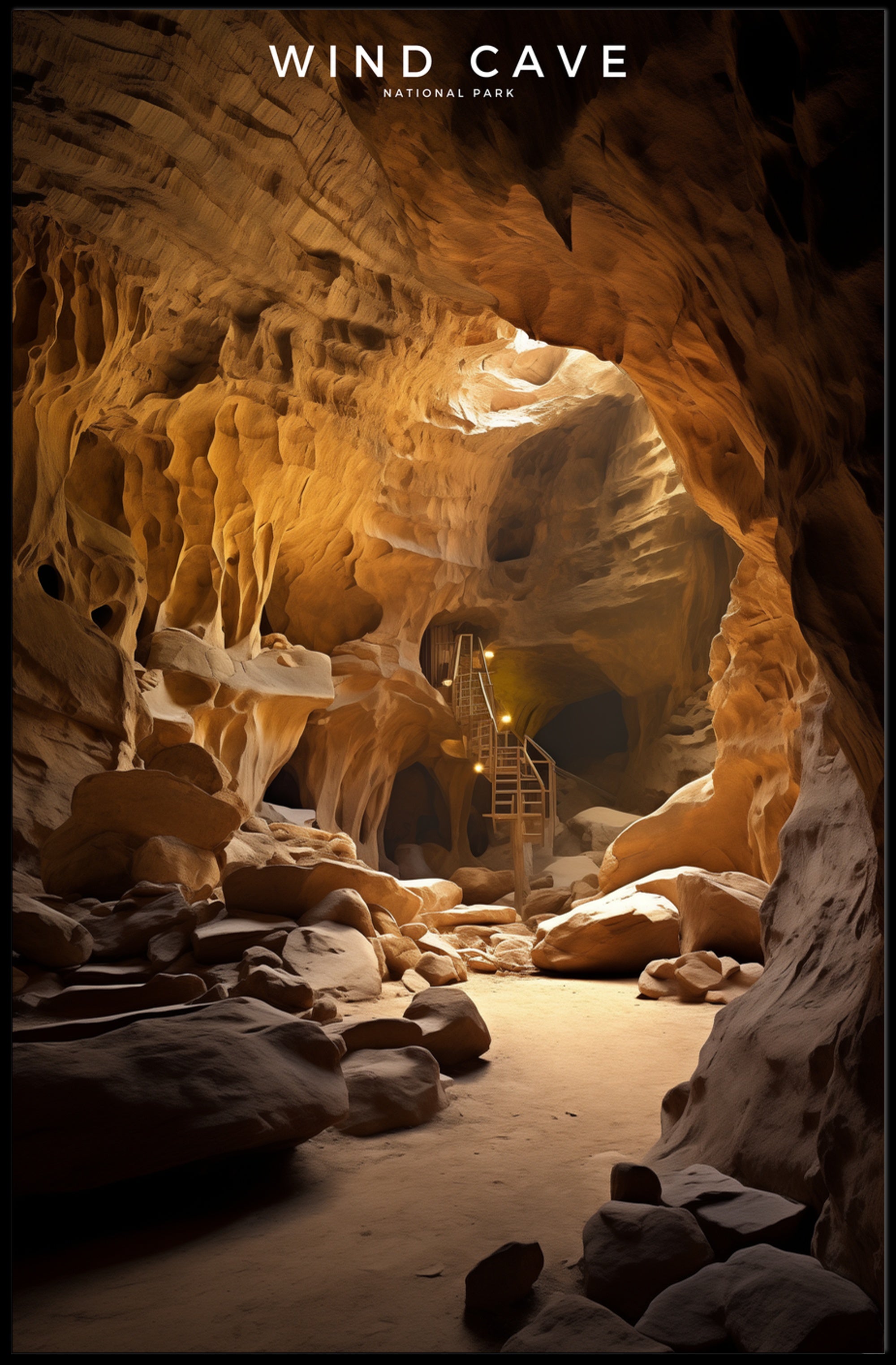 Wind Cave National Park Travel Poster Print