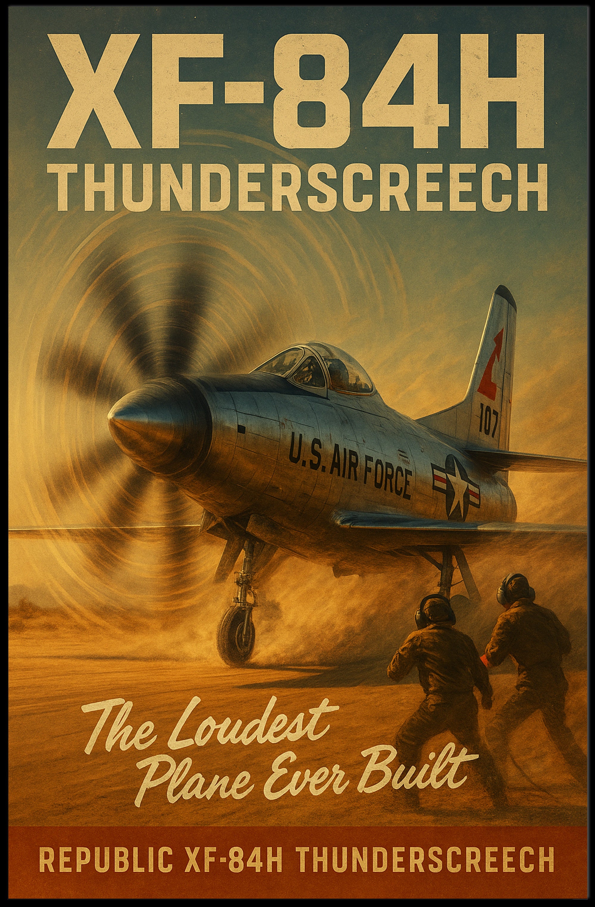 Republic XF-84H Cold War Aviation Historical Poster