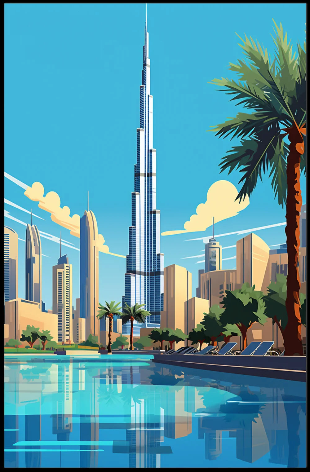 Dubai Skyline Luxury Poster: Modern Urban Oasis