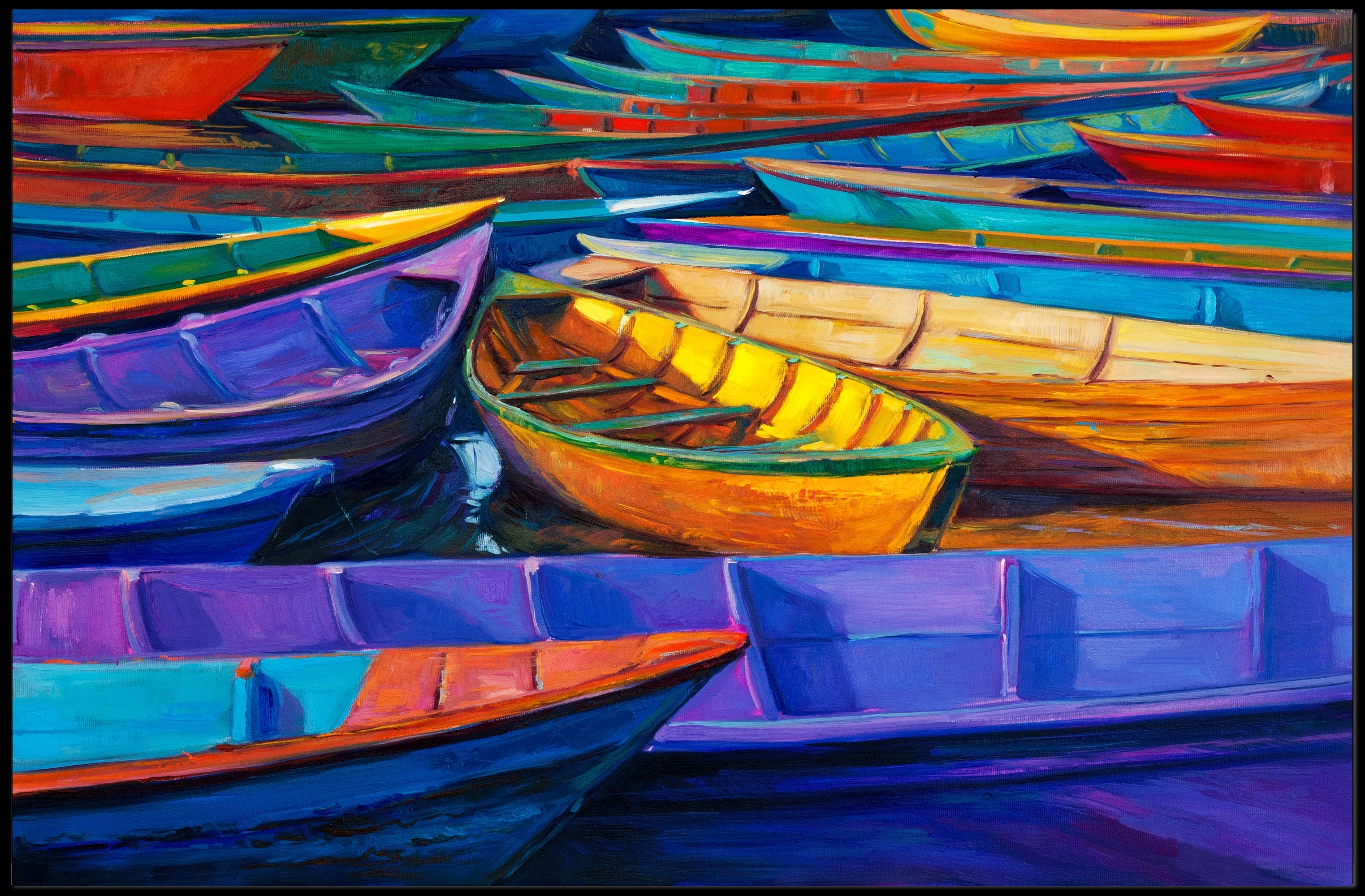 Vibrant Boats Poster