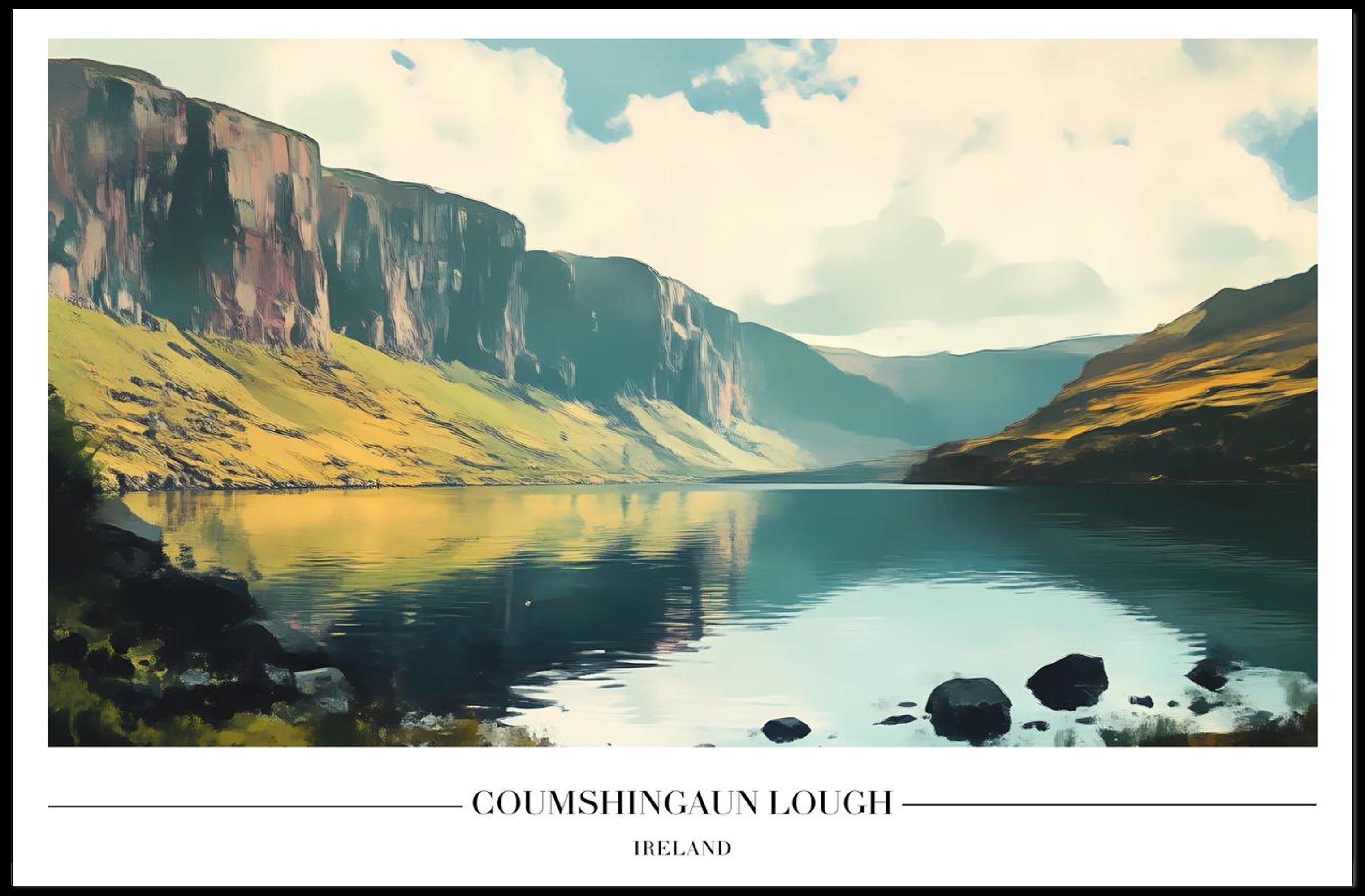 Coumshingaun Lough Scenic Beauty Travel Poster
