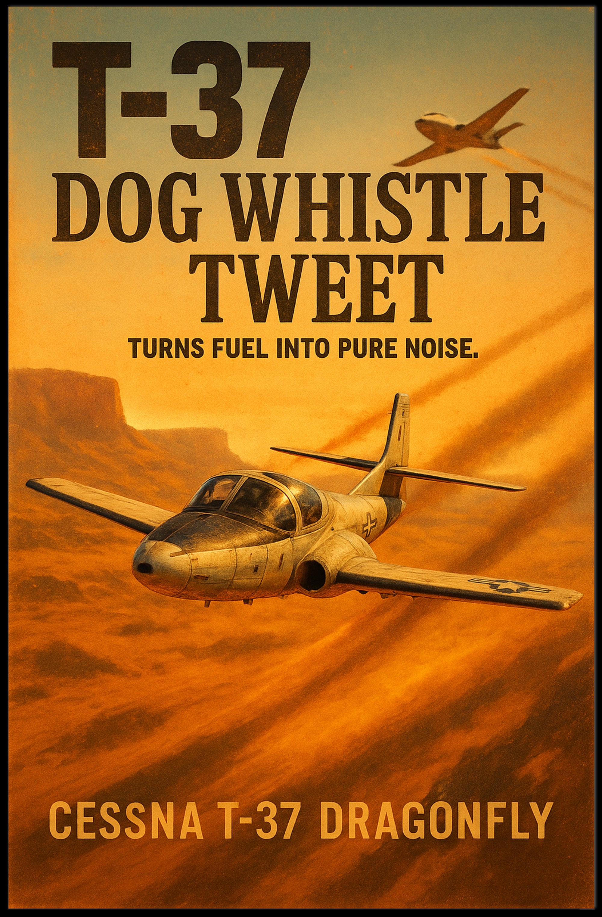 Cessna T-37 Dragonfly Illustrated Military Recruitment Poster