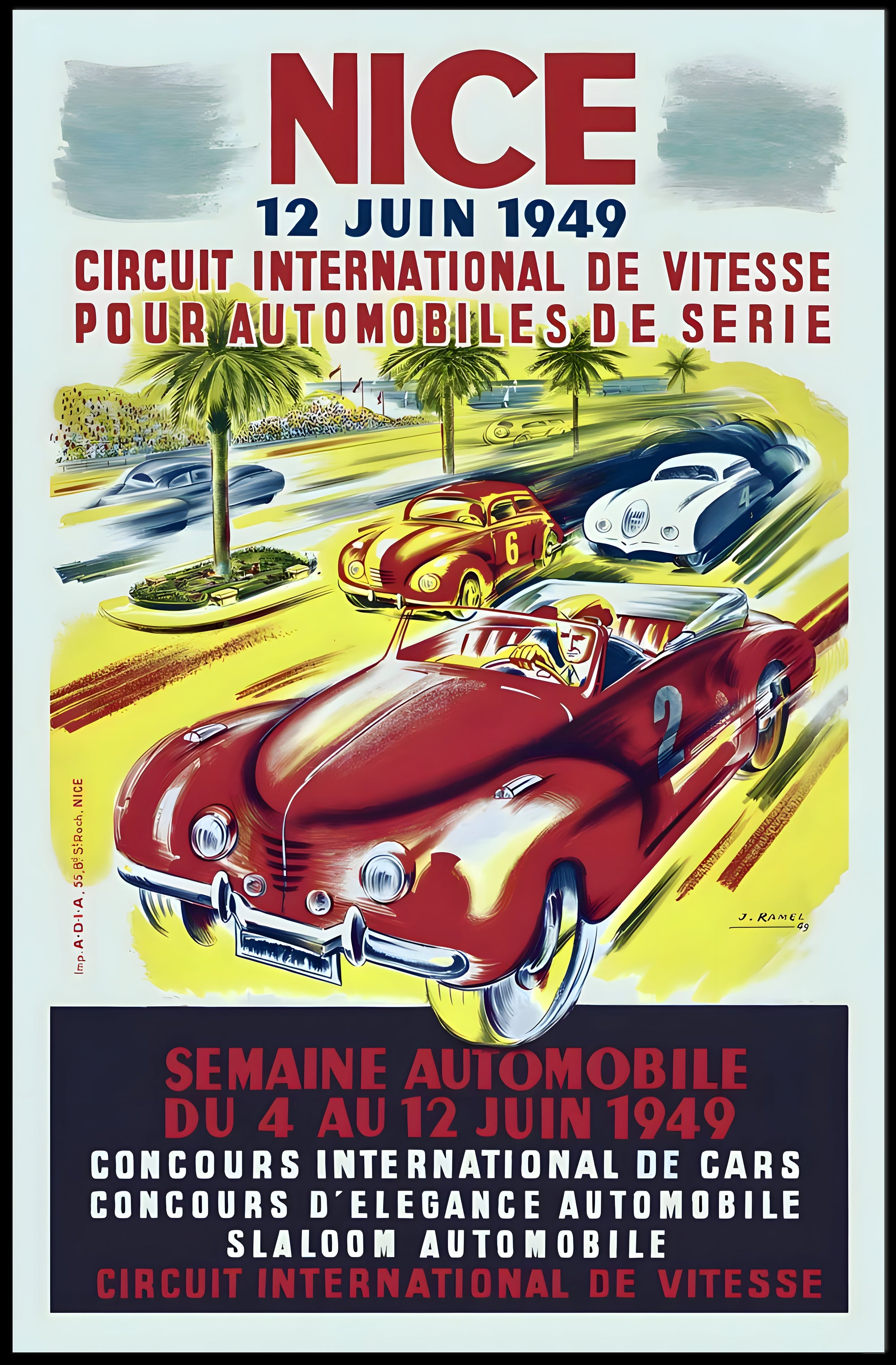 Nice International Automobile Week 1949 Poster