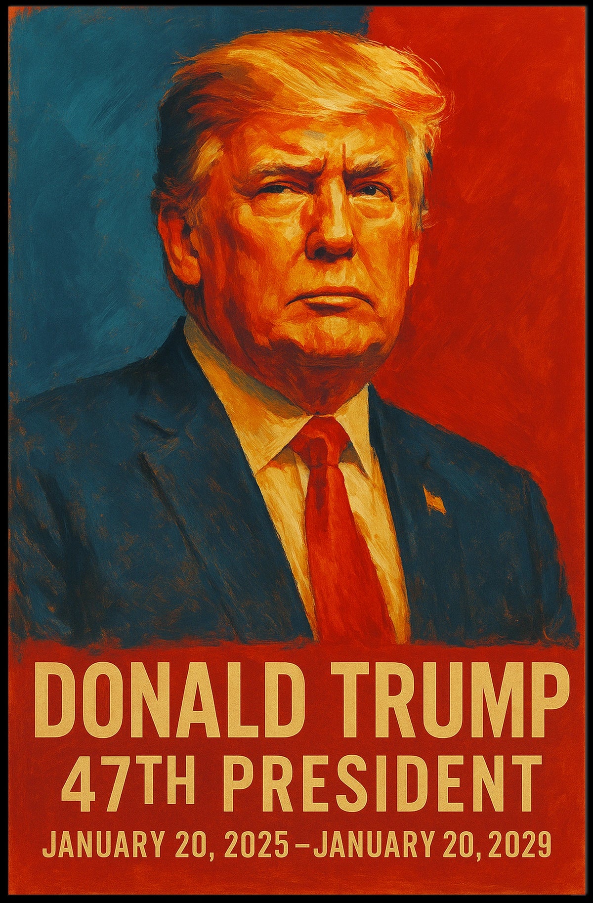 Donald Trump Unyielding Statesman Patriotic Pop Art Poster