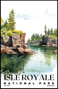 Isle Royale Watercolor Wall Art Poster